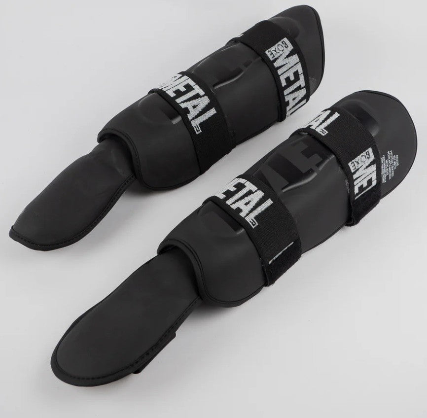 Protège-Tibias renforcés + Pieds amovibles Metal Boxe