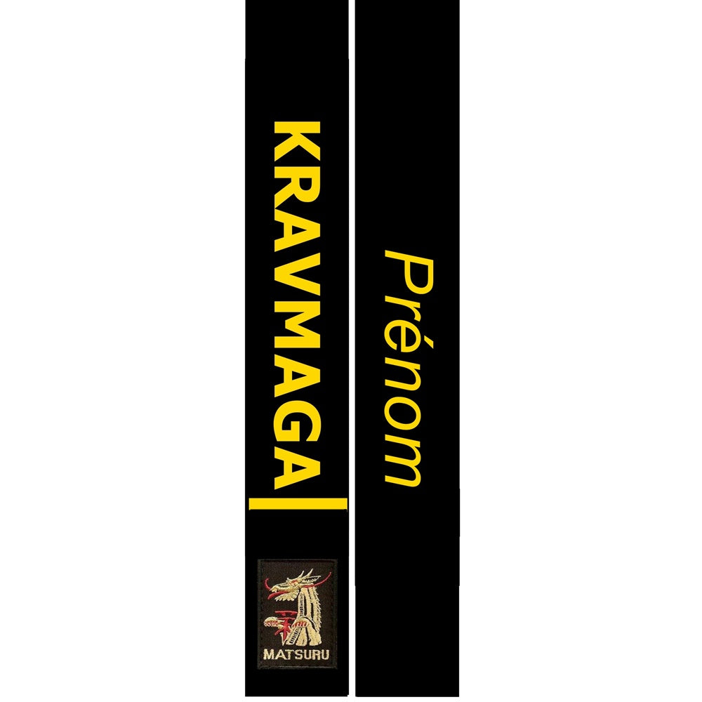 Black Belt MATSURU embroidered KRAVMAGA and First Name