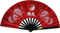 Éventail en aluminium rouge Taï-Chi Yin Yang - arts martiaux énergétiques